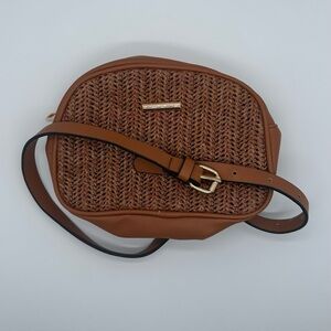 Brown Woven Crossbody Bag